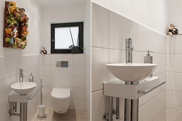 Hausrenovierung Gäste-WC mit Waschbecken in Hilden
