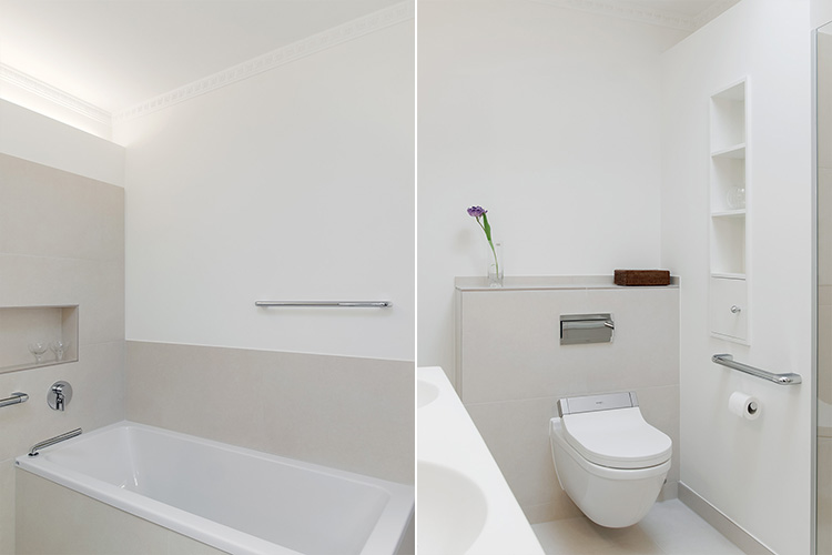 Behindertengerechtes Bad mit Dusch-WC Duravit SensoWash in Düsseldorf-Oberkassel